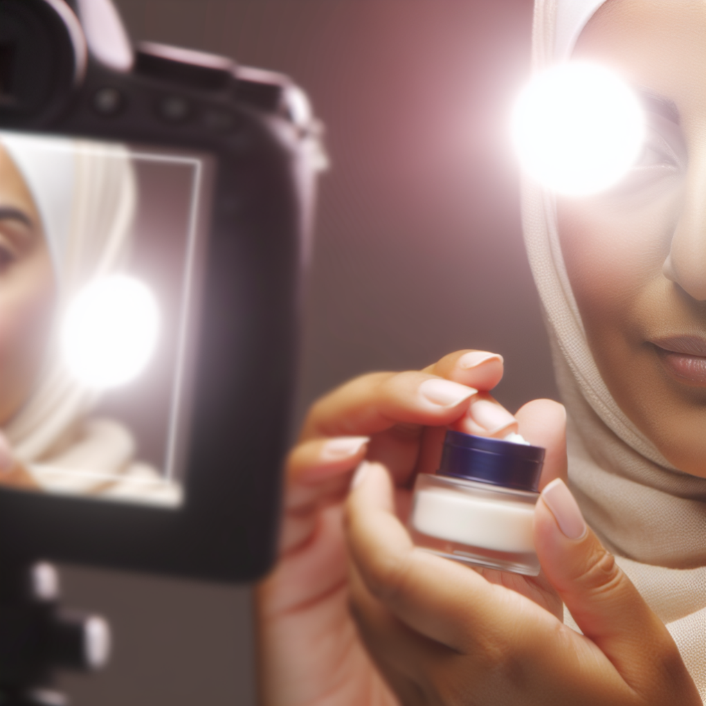 A woman applying gentle skincare products.