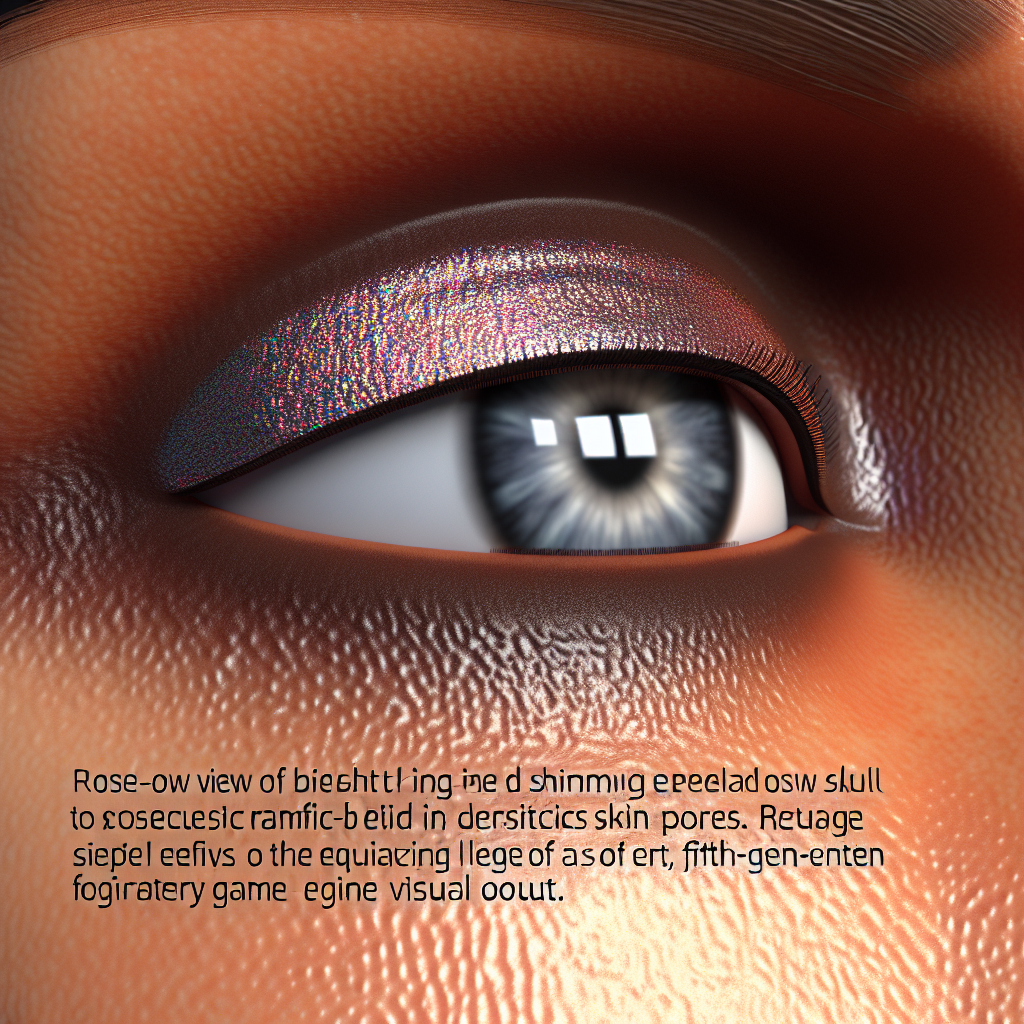 Close up of bright, shimmering eyeshadow.
