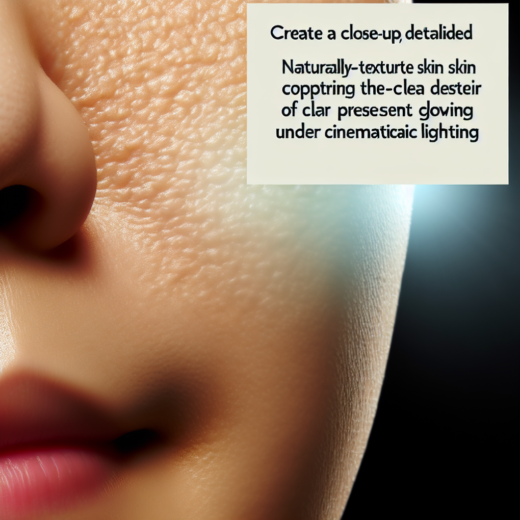 Close-up of clear, glowing skin.