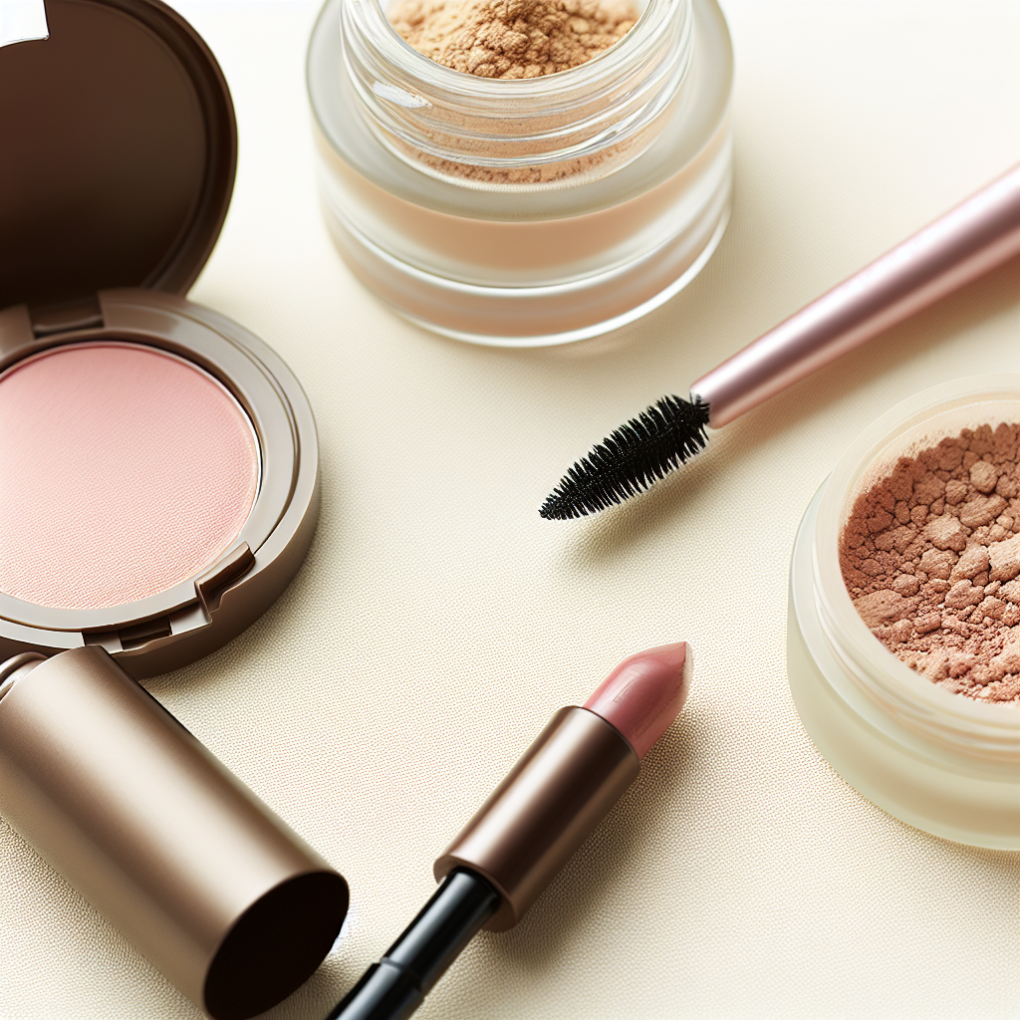 Close-up of gentle, hypoallergenic makeup products.