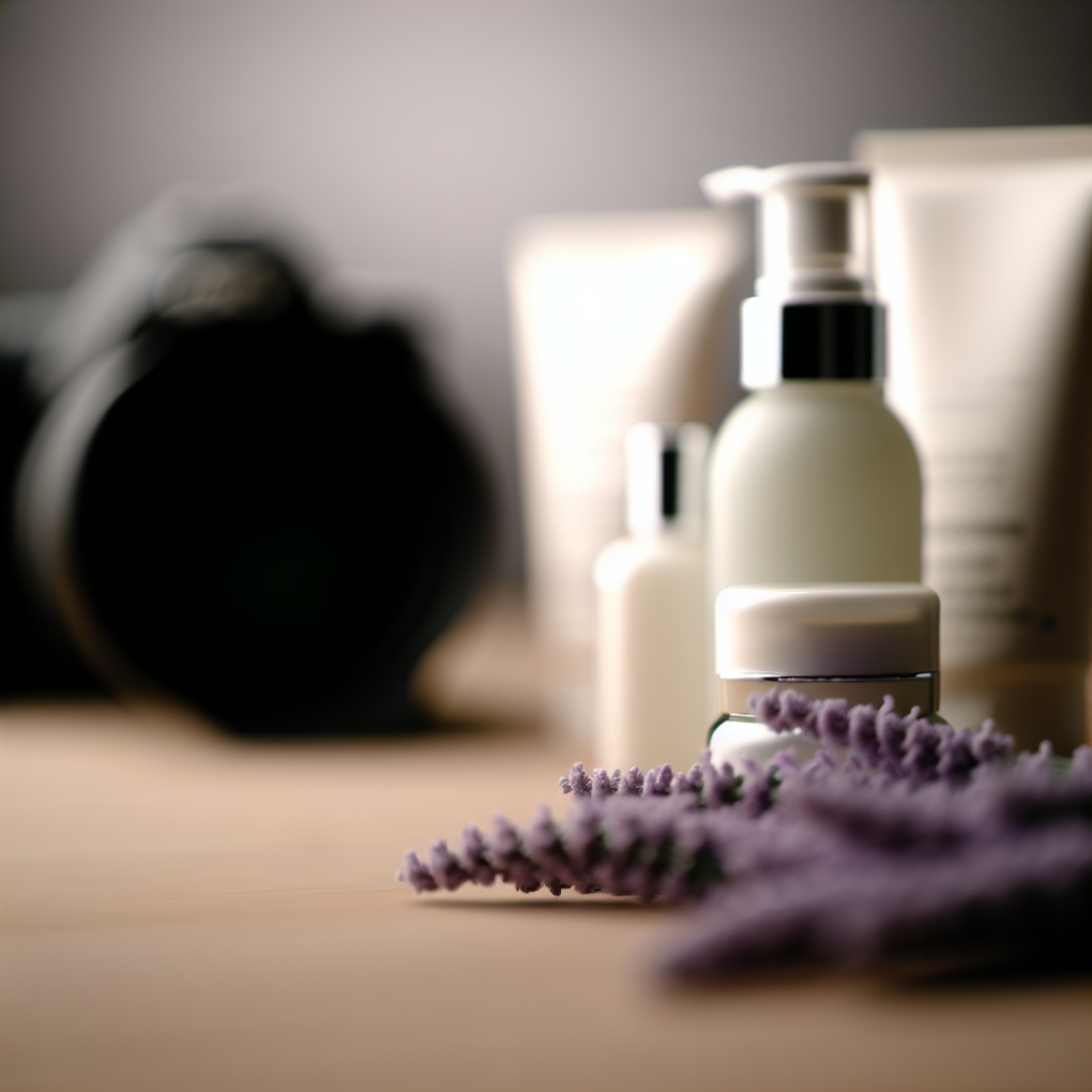 Close-up of gentle skincare products.