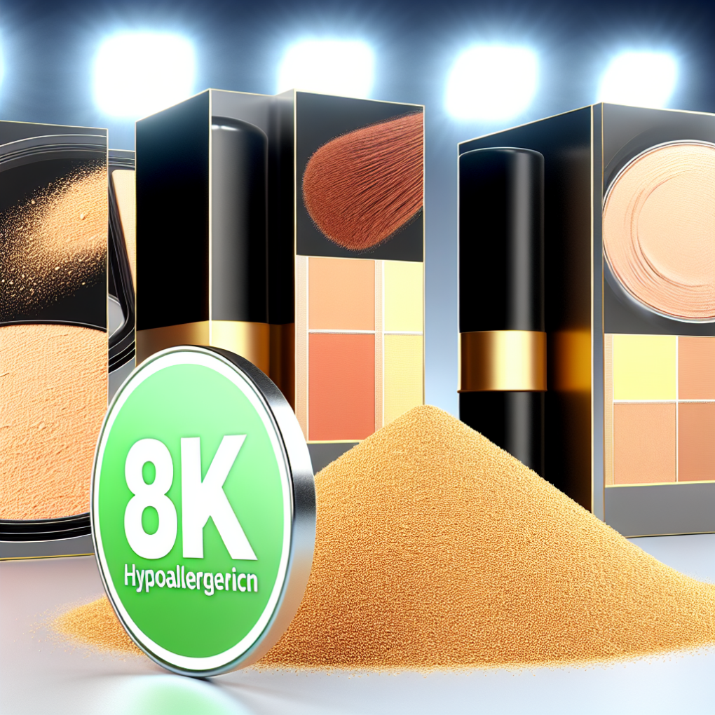 Close-up of hypoallergenic makeup products.