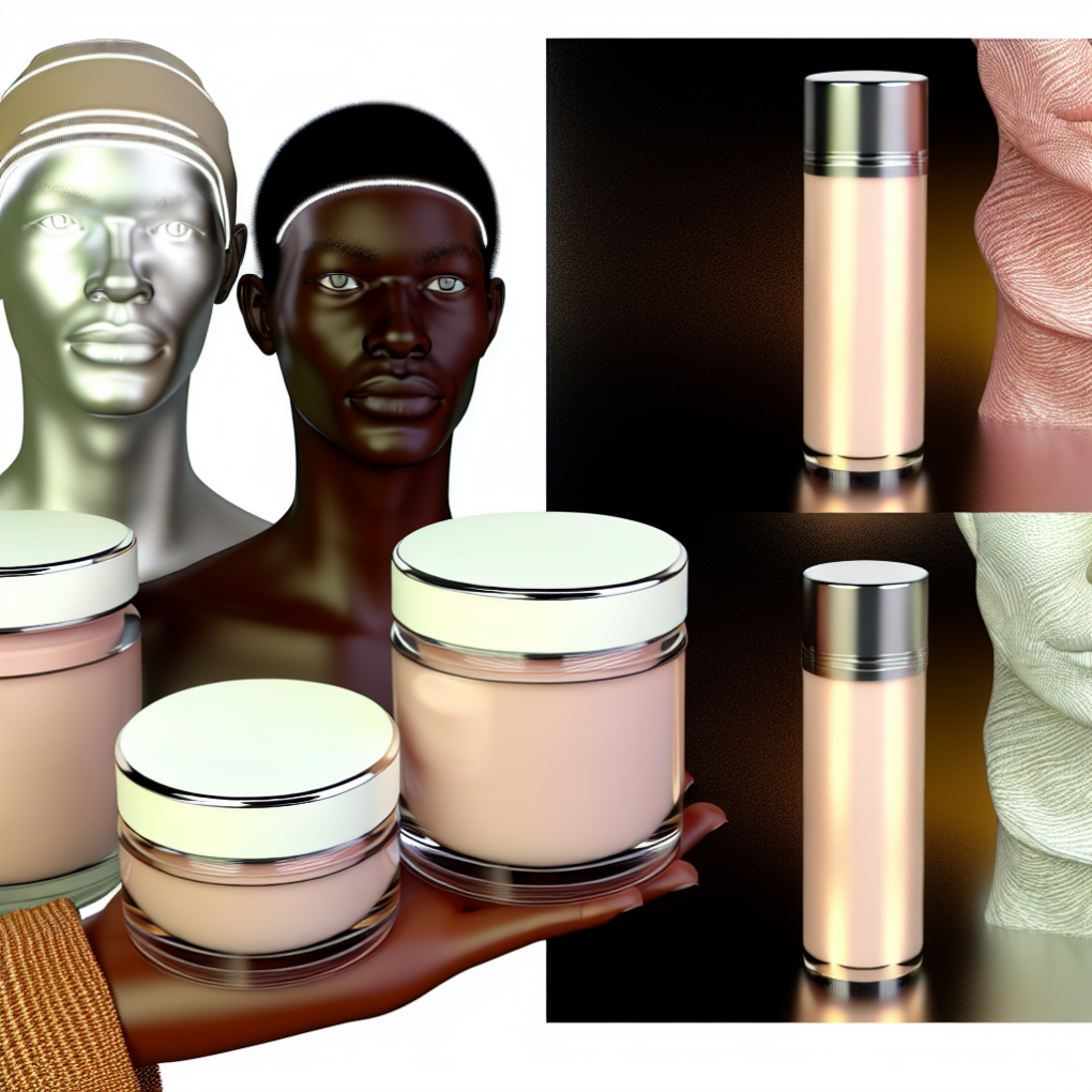 Glowing skincare products on elegant display.